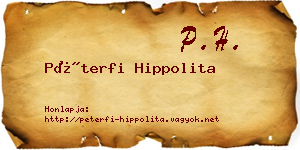 Péterfi Hippolita névjegykártya
